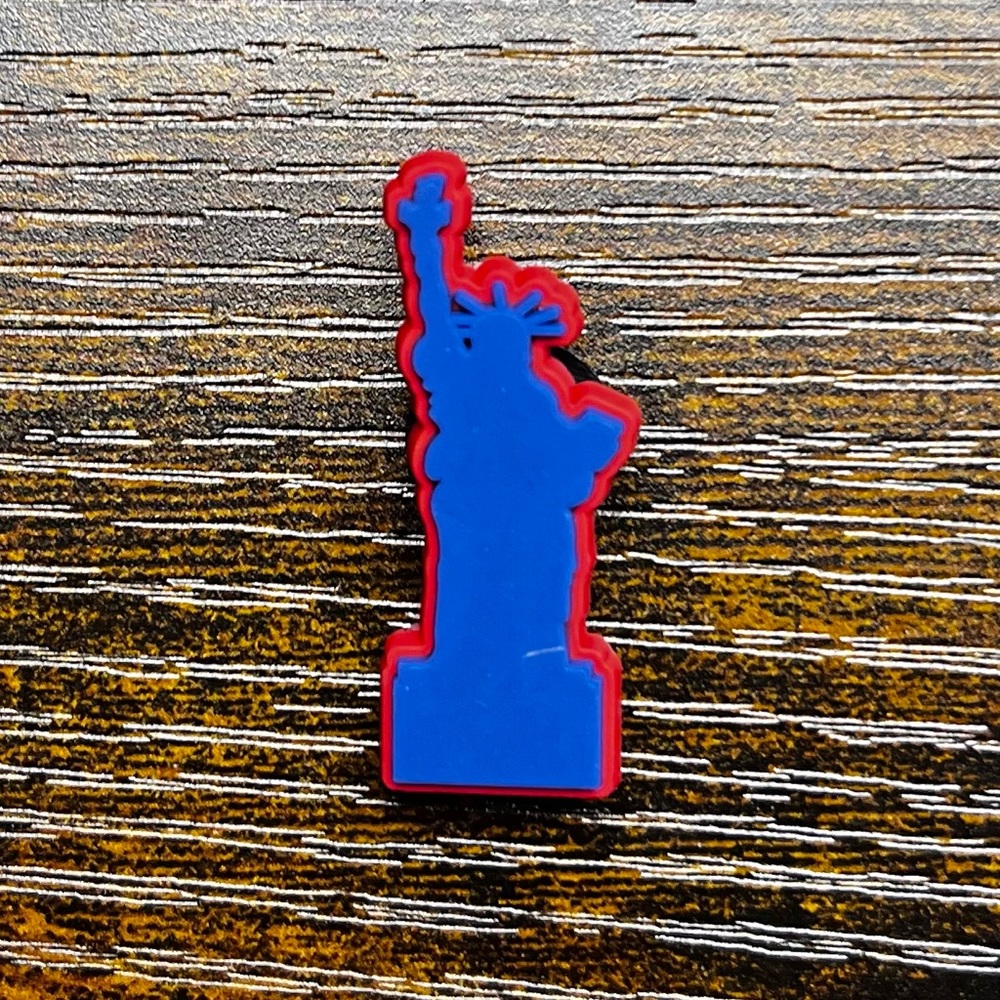 Blue and Red Statue of Liberty Croc Charm